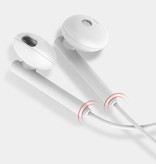 Huawei Honor AM115 Ohrhörer mit Mikrofon und Bedienelementen - 3,5 mm AUX Earbuds Wired Earphones Earphone White