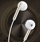 Huawei Honor AM116 Oortjes met Microfoon en Controls - 3.5mm AUX Oordopjes Wired Earphones Oortelefoon Goud