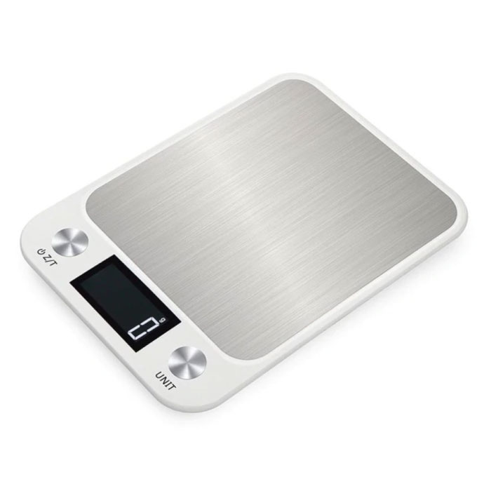 Küchenwaage Digital - 10 kg / 1 g - Präzisions-Digital-Küchenwaage Weiß