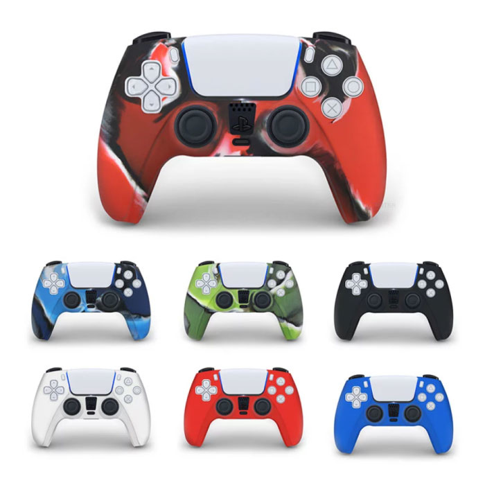 Stuff Certified® Antislip Hoes / Skin voor PlayStation 5 Controller Case - Grip Cover PS5 - Camo Blauw