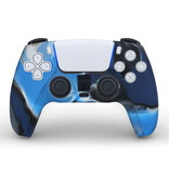 Stuff Certified® Pokrowiec antypoślizgowy / skórka do futerału na kontroler PlayStation 5 - Osłona uchwytu PS5 - Niebieski moro