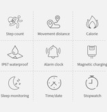 Proker Montre connectée de mode pour femme - Montre Smartphone Fitness Sport Activity Tracker iOS Android - Acier argenté