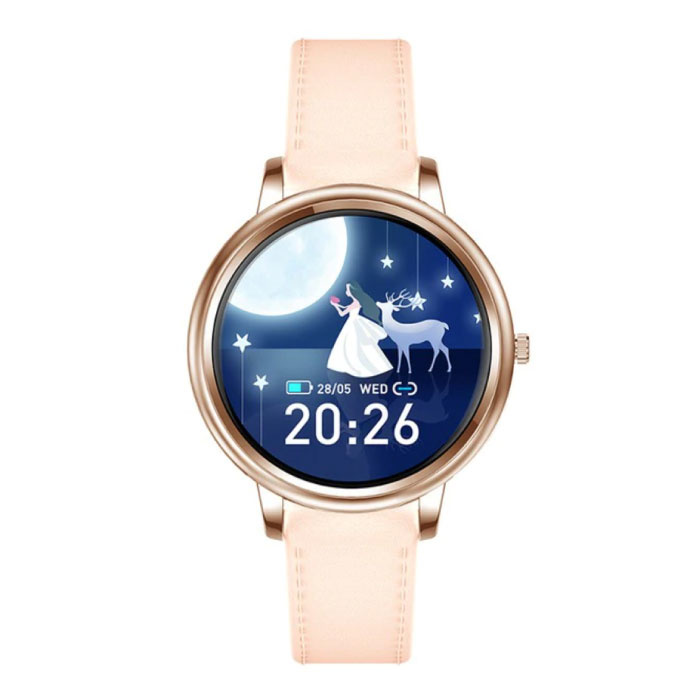 Montre connectée de mode pour femme - Montre Smartphone Fitness Sport Activity Tracker iOS Android - Or