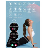 Proker Moda Smartwatch dla kobiet - Fitness Sport Activity Tracker Zegarek na smartfony iOS Android - Srebrny