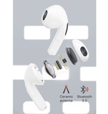 Juessen Auriculares inalámbricos Pro 5 - True Touch Control TWS Auriculares Bluetooth 5.0 Auriculares inalámbricos Auriculares Auriculares Blanco
