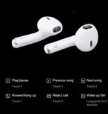 Juessen Pro 5 Wireless Earphones - True Touch Control TWS Earbuds Bluetooth 5.0 Wireless Buds Earphones Earphones White