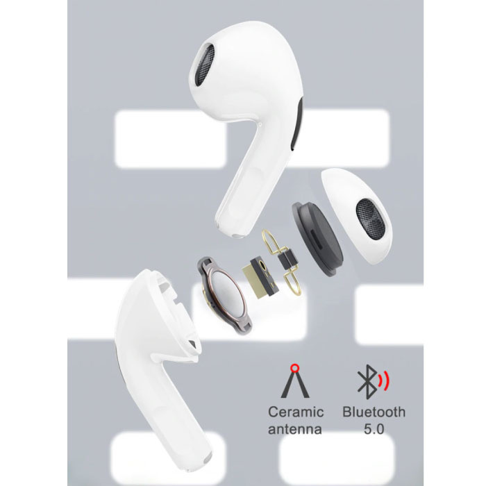 Juessen Bezprzewodowe słuchawki Pro 4 - True Touch Control TWS Słuchawki Bezprzewodowe słuchawki Bluetooth 5.0 Słuchawki Białe