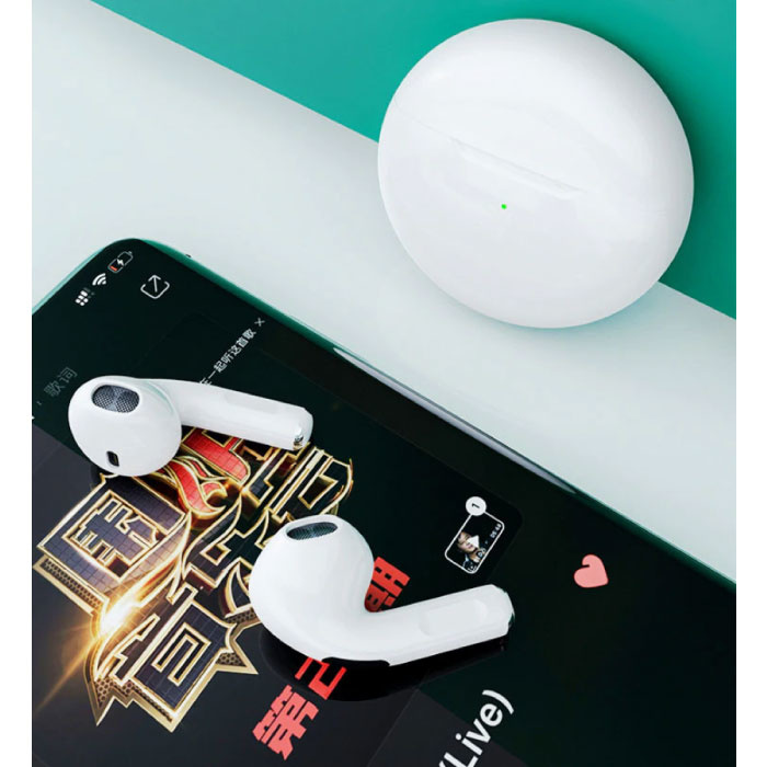 Juessen Auriculares inalámbricos Pro 4 - True Touch Control TWS Auriculares Bluetooth 5.0 Auriculares inalámbricos Auriculares Auriculares Blanco
