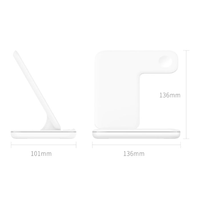 DCAE Stacja ładująca 3 w 1 do Apple iPhone / iWatch / AirPods - Stacja ładująca 15W Wireless Pad Czarna
