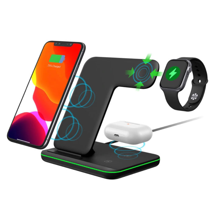 DCAE 3 in 1 Charging Station for Apple iPhone / iWatch / AirPods - Charging Dock 15W Wireless Pad White