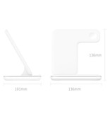 DCAE Station de charge 3 en 1 pour Apple iPhone / iWatch / AirPods - Station de charge sans fil 15W Pad blanc