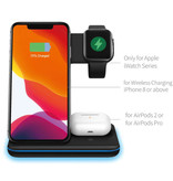 DCAE Stacja ładująca 3 w 1 do Apple iPhone / iWatch / AirPods - Stacja ładująca 15W Wireless Pad Czarna