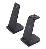 Linghuang 3 in 1 faltbare Ladestation für Apple iPhone / iWatch / AirPods - Ladestation 10W Wireless Pad Schwarz