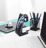 Linghuang Estación de carga plegable 3 en 1 para Apple iPhone / iWatch / AirPods - Base de carga 10W Wireless Pad Blanco