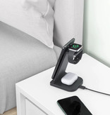 Linghuang Estación de carga plegable 3 en 1 para Apple iPhone / iWatch / AirPods - Base de carga 10W Wireless Pad Blanco