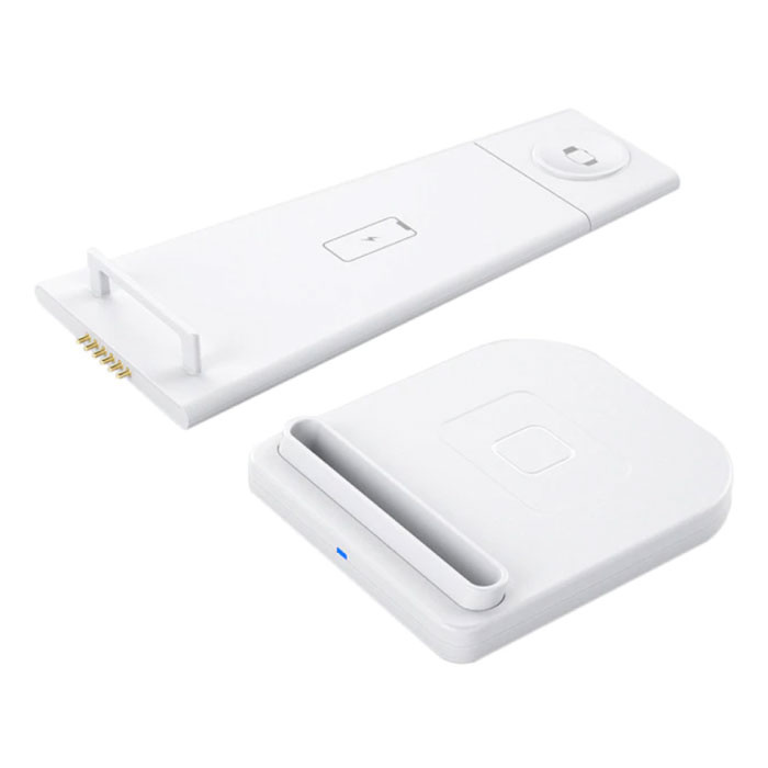 Estación de carga plegable 3 en 1 para Apple iPhone / iWatch / AirPods - Base de carga 10W Wireless Pad Blanco