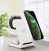 Bonola 3 in 1 Charging Station for Apple iPhone / iWatch / AirPods - Charging Dock 18W Wireless Pad White