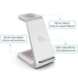 Bonola 3 in 1 Charging Station for Apple iPhone / iWatch / AirPods - Charging Dock 18W Wireless Pad White