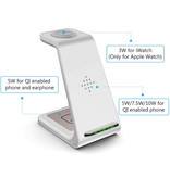 Bonola 3 in 1 Ladestation für Apple iPhone / iWatch / AirPods - Ladestation 18W Wireless Pad Weiß