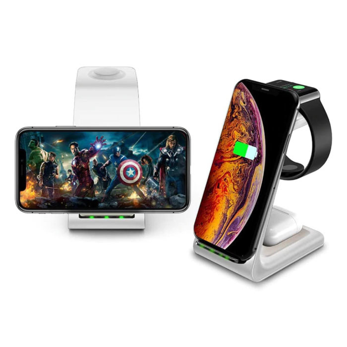 Bonola Stacja ładująca 3 w 1 do Apple iPhone / iWatch / AirPods - Stacja ładująca 18W Wireless Pad biała