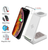 Bonola Estación de carga 3 en 1 para Apple iPhone / iWatch / AirPods - Base de carga 18W Wireless Pad Blanco