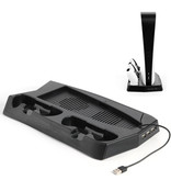 Stuff Certified® Estación de carga y montaje de soporte de enfriamiento de doble ventilador multifuncional para PlayStation 5 - PS5 - Enfriador estándar de enfriamiento Negro