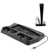 Stuff Certified® Multifunktionale Dual-Fan-Kühlständerhalterung und Ladestation für PlayStation 5 - PS5 - Cooling Standard Cooler Black