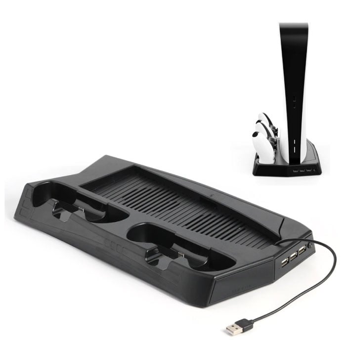 Multifunctional Dual Fan Cooling Stand Mount and Charging Station for PlayStation 5 - PS5 - Cooling Standard Cooler Black