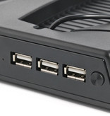 Stuff Certified® Estación de carga y montaje de soporte de enfriamiento de doble ventilador multifuncional para PlayStation 5 - PS5 - Enfriador estándar de enfriamiento Negro