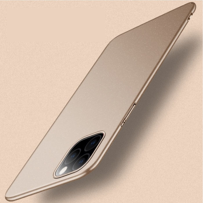 iPhone 12 Mini Ultra Thin Case - Twarde, matowe etui w kolorze złotym