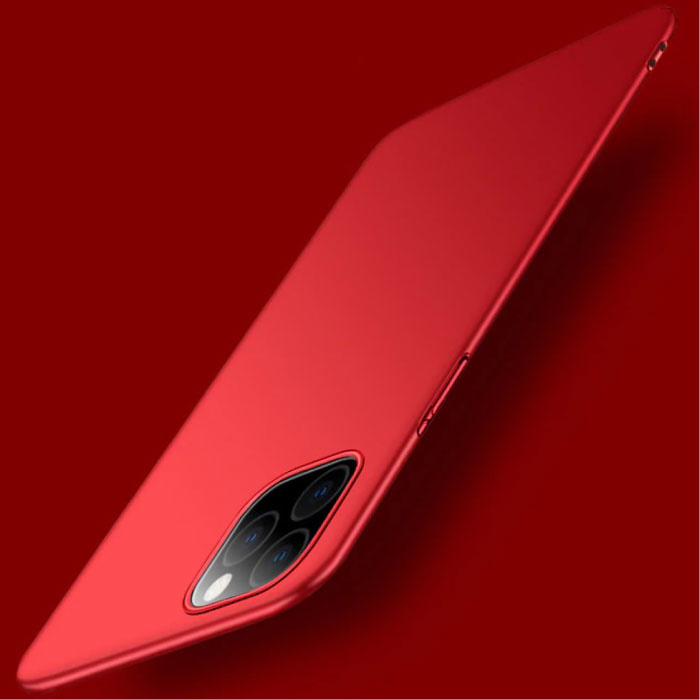 iPhone 12 Ultra Thin Case - Hard Matte Case Cover Red