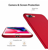 USLION Custodia ultra sottile per iPhone 8 - Cover rigida opaca rossa