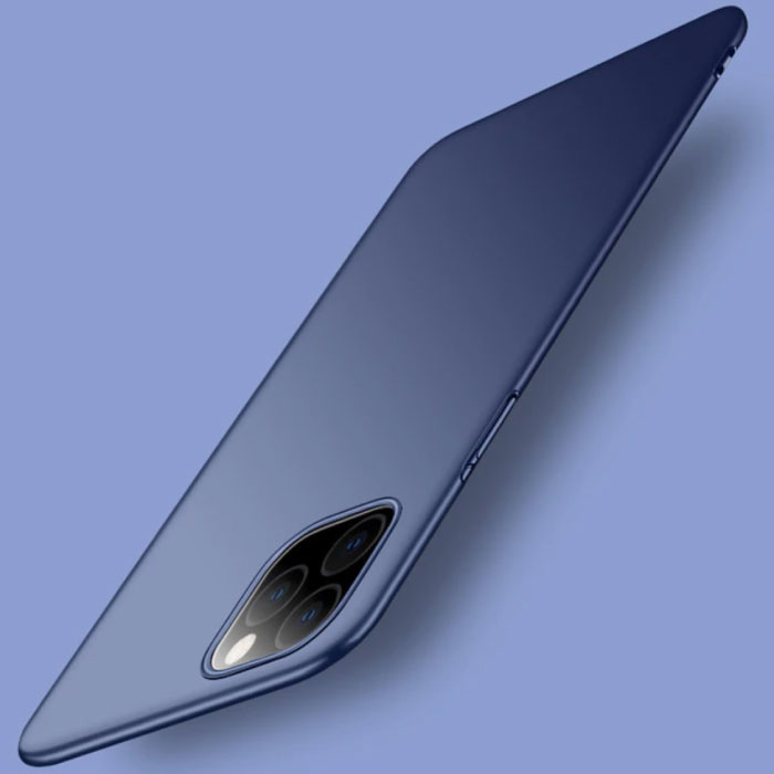 iPhone 12 Pro Ultra Thin Case - Twarde, matowe etui w kolorze ciemnoniebieskim