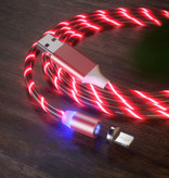 Stuff Certified® USB 2.0 - iPhone Lightning Cable de carga magnético 1 metro Cargador de nylon trenzado Cable de datos Datos rojo