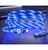 Stuff Certified® USB 2.0 - iPhone Lightning Magnetyczny kabel do ładowania 1 metrowy pleciony nylonowy kabel do ładowania danych Niebieski