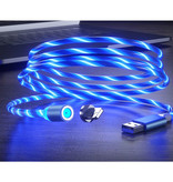 Stuff Certified® USB 2.0 - Cable de carga magnético USB-C Cable de datos de cargador de nylon trenzado de 1 metro Data Blue