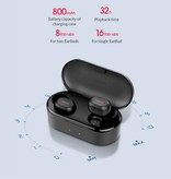 QCY Bezprzewodowe słuchawki QS2 - Słuchawki douszne Bluetooth 5.0 - Słuchawki douszne Słuchawki bezprzewodowe Słuchawki douszne Czarne