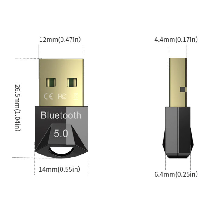 Émetteur et récepteur USB Bluetooth 5.0 - Portée jusqu'à 10 mètres