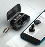 Stuff Certified® Bezprzewodowe słuchawki K02 z etui ładującym Powerbank 2000 mAh - Sterowanie True Touch TWS Słuchawki douszne Bluetooth 5.0 Słuchawki Słuchawki douszne