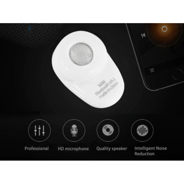 TedGem Auricolare Bluetooth senza fili S650 con pulsante multifunzione - TWS Ear Wireless Bud Earphone Earbud Earphone Black