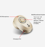 TedGem Auricolare Bluetooth senza fili S650 con pulsante multifunzione - TWS Ear Wireless Bud Earphone Earbud Earphone White