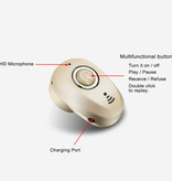 TedGem S650 Wireless Bluetooth Earpiece with Multi-Function Button - TWS Ear Wireless Bud Earphone Earbud Earphone White