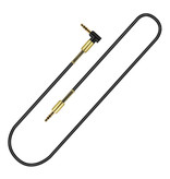 Felkin Cable AUX de 3,5 mm chapado en oro - Conector de audio - 1,8 metros - Negro