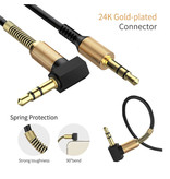 Felkin Cable AUX de 3,5 mm chapado en oro - Conector de audio - 1,8 metros - Blanco