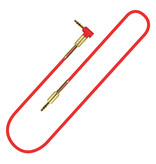 Felkin Cable AUX de 3,5 mm chapado en oro - Conector de audio - 1,8 metros - Rojo