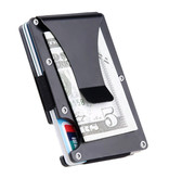 Gemeer Aluminiowy portfel z włókna węglowego - portfel Portmonetka Etui na karty Karta kredytowa Money Clip - czarny