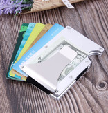 Gemeer Aluminum Carbon Fiber Wallet - Purse Wallet Card Holder Credit Card Money Clip - Silver