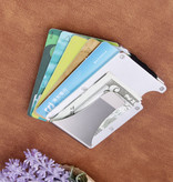 Gemeer Aluminium Carbon Fiber Wallet - Geldbörse Wallet Kartenhalter Kreditkarte Geldscheinklammer - Silber