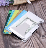 Gemeer Aluminiowy portfel z włókna węglowego - portmonetka Portfel etui na karty Karta kredytowa Money Clip - srebrny