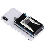 Gemeer Aluminium Carbon Fiber Wallet - Geldbörse Wallet Kartenhalter Kreditkarte Geldscheinklammer - Blau